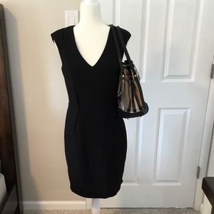 Little Black Dress. V Neck Pencil Dress.
